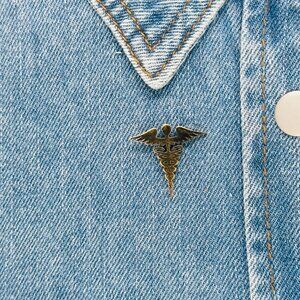 ❤️Pin Caduceus Medical Doctor Symbol Medicine Medical Broch Gold Stainless steel